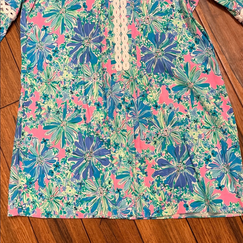 Lilly Pulitzer Pink Blue Green Floral Tunic Dress - Picture 5 of 9